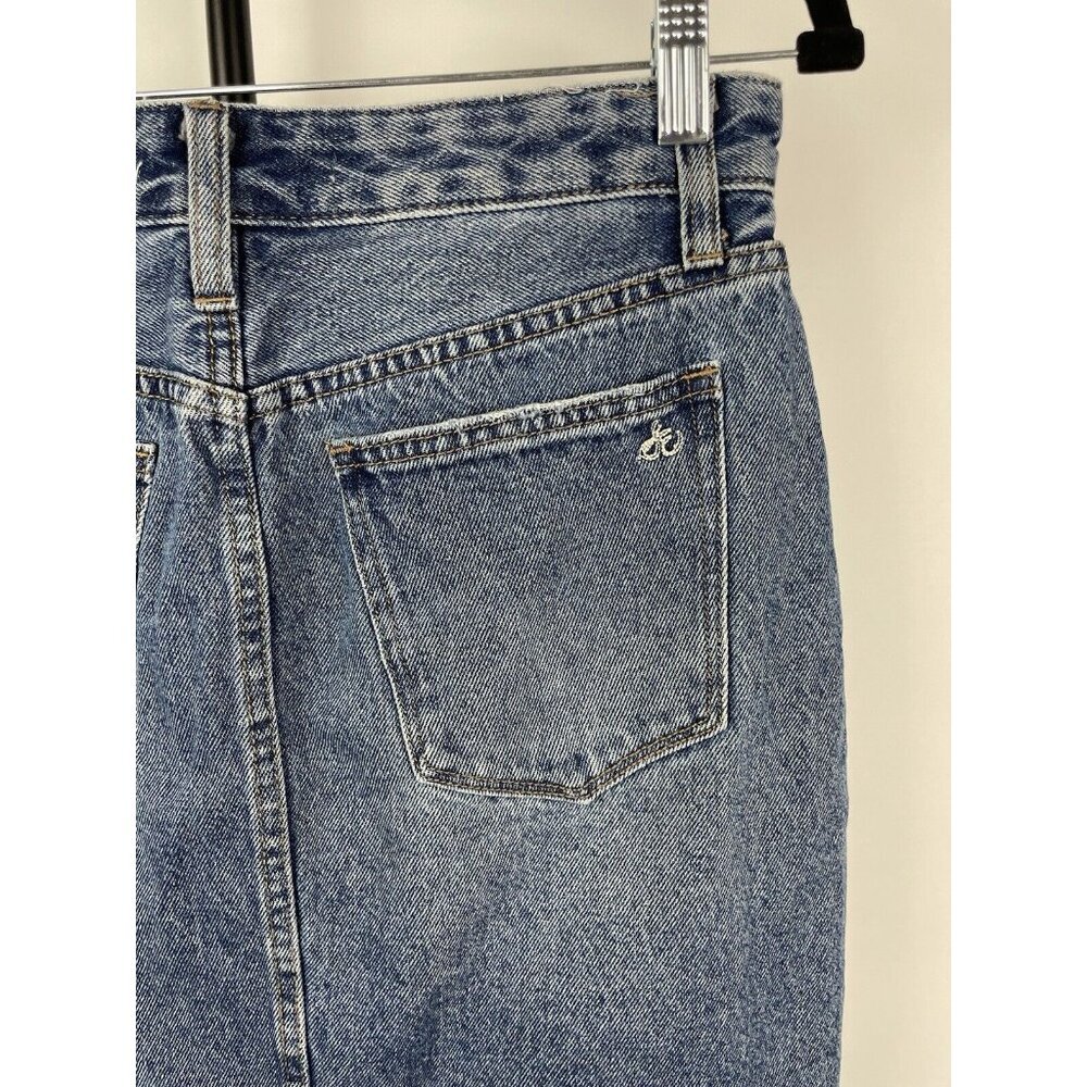 Sam Edelman Medium Blue Wash‎ The Riley Asymmetrical Raw Hem Denim Jean Skirt 29 - Picture 4 of 7